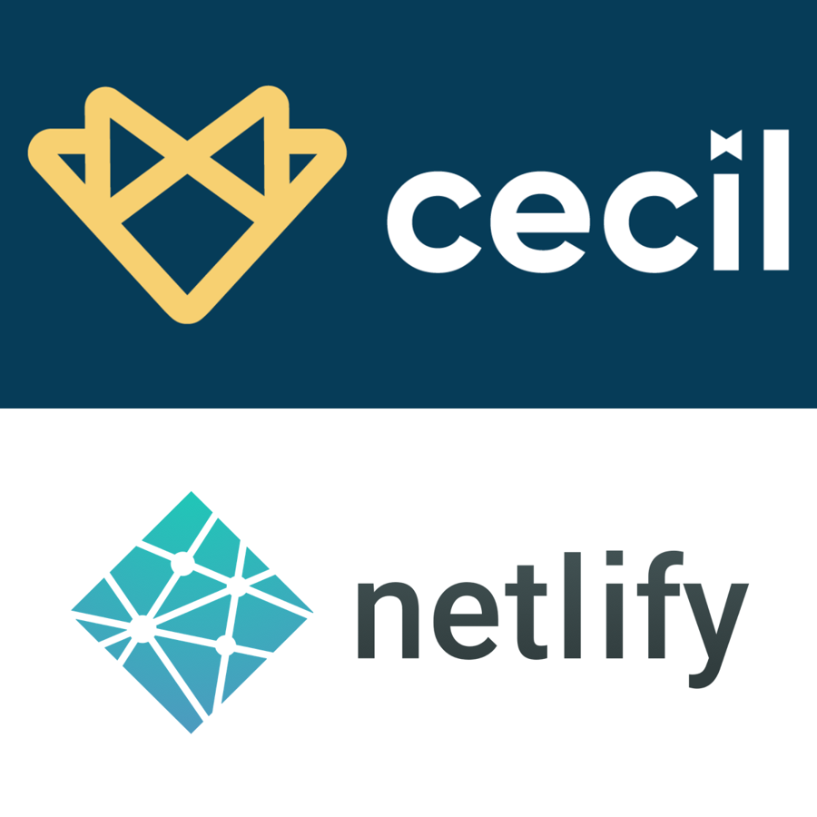 the logos for cecil.app and netlify
